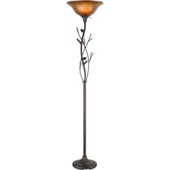 Pinecone Brown Torchiere Floor Lamp