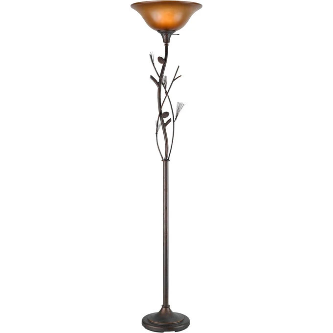 Pinecone Brown Torchiere Floor Lamp