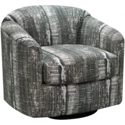 Delvin Gray Swivel Glider Accent Chair
