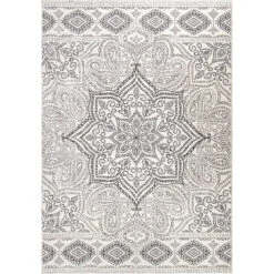 Adagio Paisley Points White 5x8 Rug