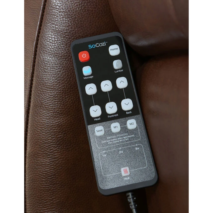 Saturn Hazelnut Zero Gravity Power+ SoCozi Leather Leg Recliner - Image 4