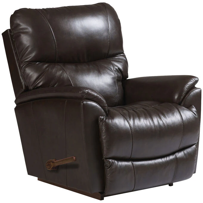Trouper Walnut Leather Rocker Recliner