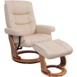 Rosa II Khaki Recliner With Ottoman