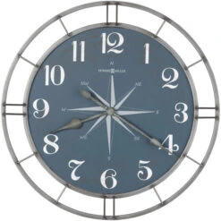 Compass Dial Silver Wall Clock