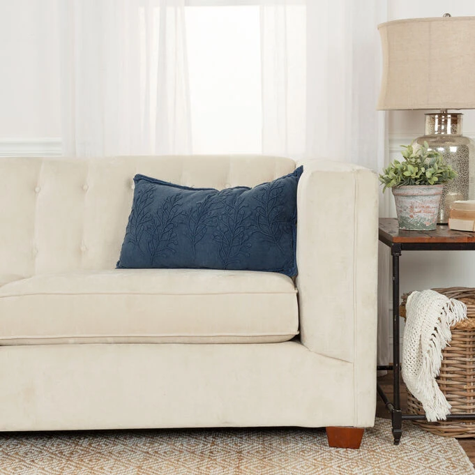 Heartland Home Faded Blue Crochet Branch Pillow - Image 2