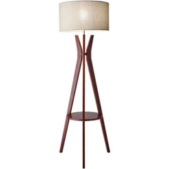 Adesso Bedford Walnut Floor Lamp