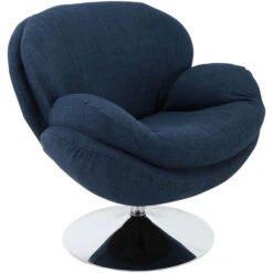 Scoop Strand Leisure Denim Swivel Chair