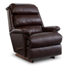 Astor Chestnut Leather Rocker Recliner
