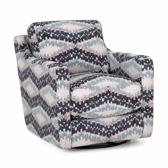 Zander Aqua Swivel Accent Chair - Image 2