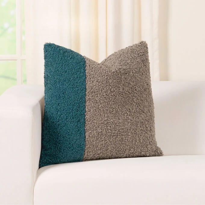 Tiffany Aegean 20 Inch 2 Patch Boucle Pillow - Image 2