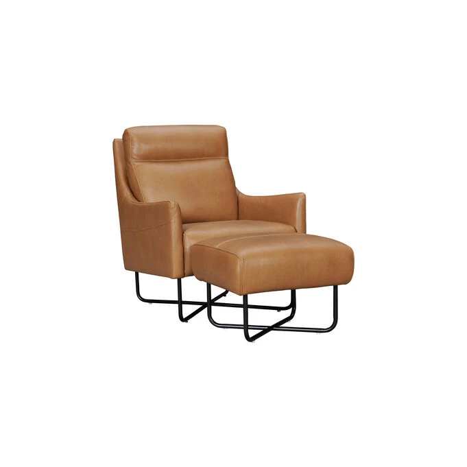 Pia Caramel Leather Accent Chair - Image 2