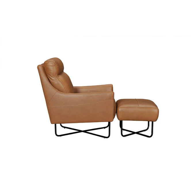 Pia Caramel Leather Accent Chair - Image 3