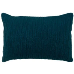 Woven Teal Down Filled Lumbar Pillow