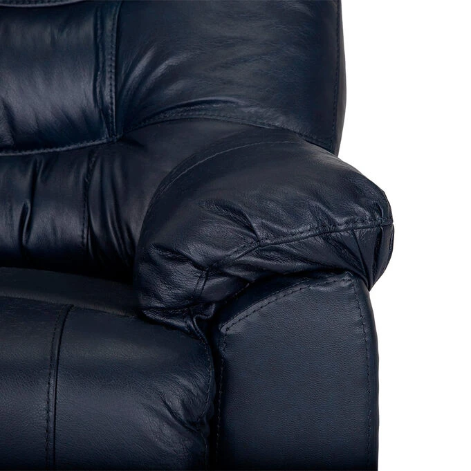 Franklin Yogi Navy Leather Swivel Recliner - Image 2