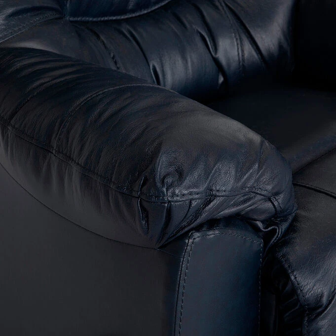 Franklin Yogi Navy Leather Swivel Recliner - Image 3