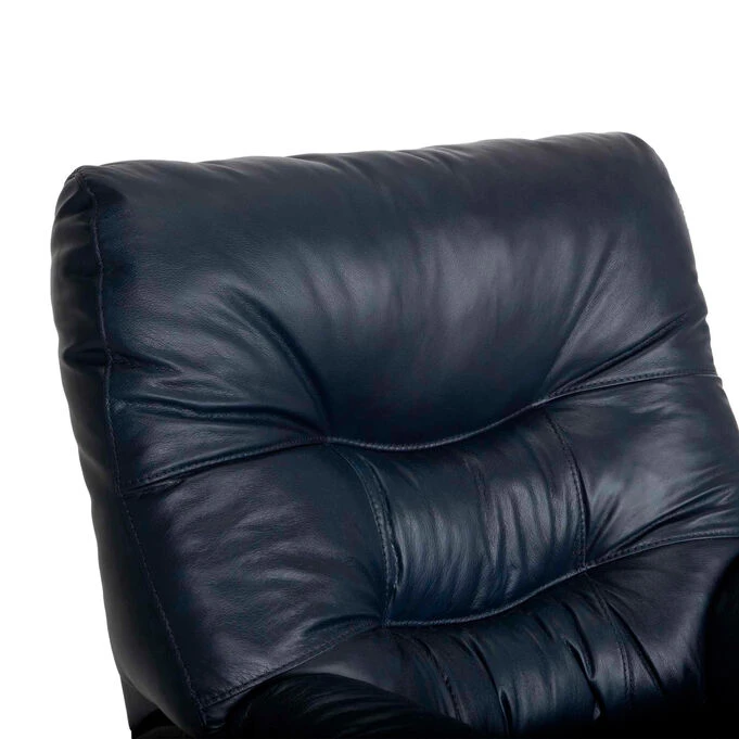 Franklin Yogi Navy Leather Swivel Recliner - Image 4