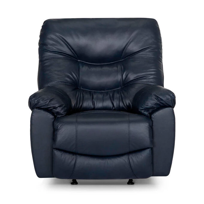 Franklin Yogi Navy Leather Power Recliner